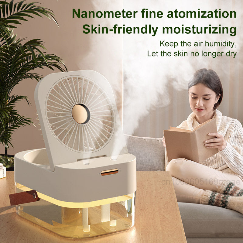Humidifier Spray Fan Portable Fan Air Cooler Air Humidifier USB Mist Fan Desktop Fan With Night Light For Summer Home Appliance