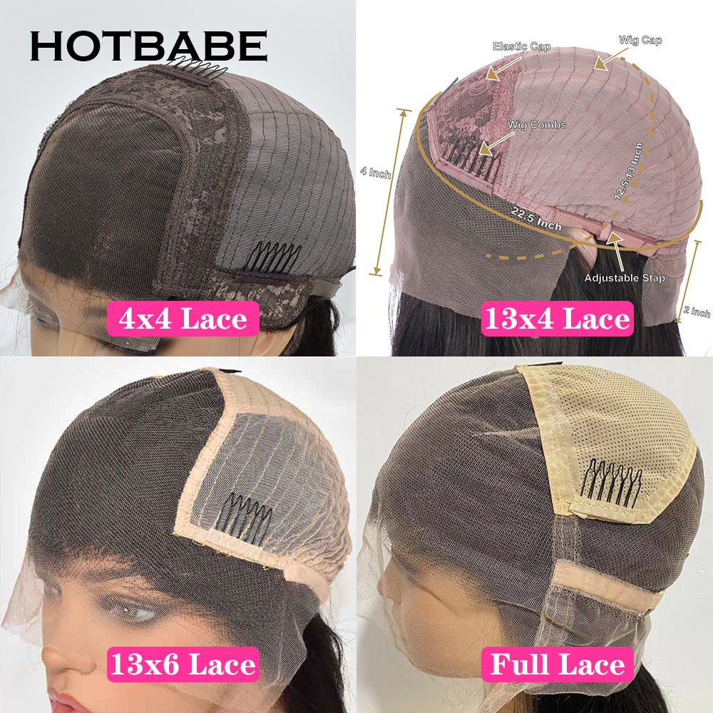 Glueless Full Lace Human Hair Wigs 13x4/13x6 HD Transparent Straight Lace Front Wig For Women 4x4 Lace Closure Wig Remy Hair