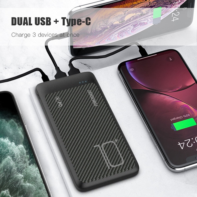 10000mAh Power Bank 18W QC PD 3.0 Fast Charging Powerbank 10000 mAh External Battery Charger For iPhone 12 Xiaomi Mi 9 PoverBank