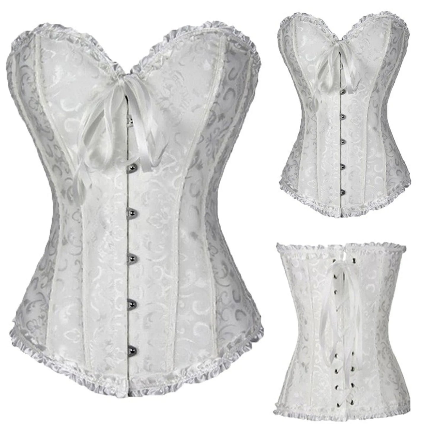 2023 Women´s corsets and bustiers tops sexy women brocade corset zip vintage style corselet overbust ladies Plus Size 6XL