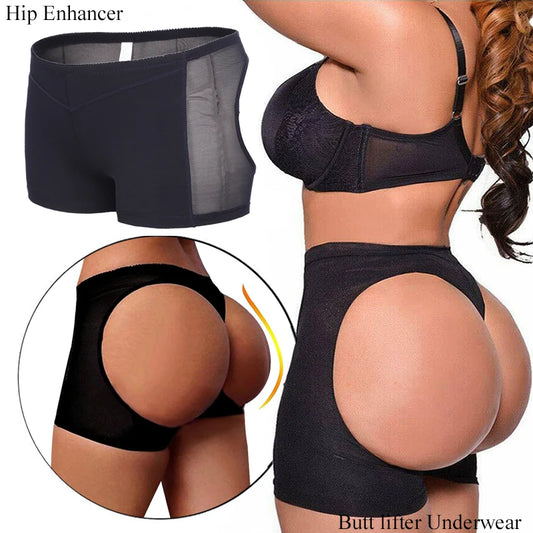Butt Lifter Shaper Panties for Women, Hollow Underwear, Sexy Briefs, Body Shaper, Push Up Panty, Ass Push, Open Hip, Booty