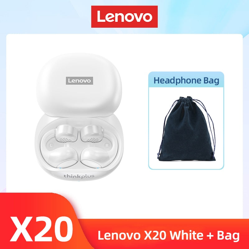 Original Lenovo X20 Earphones Bluetooth 5.3 Ear Clip Wireless Headphones Touch Control Earbuds Bass Gaming Earphone 350mAh New