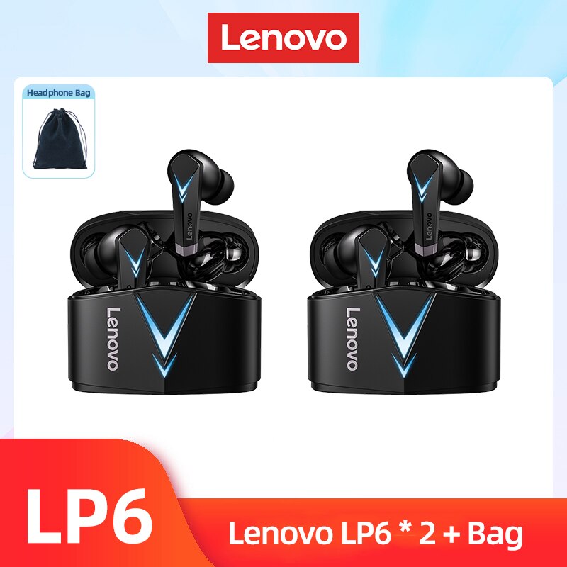 Original Lenovo LP6 5.0 Earphone Bluetooth Wireless Earbuds Low Latency Headphones HD Call Dual Mode Gaming Headset With Mic