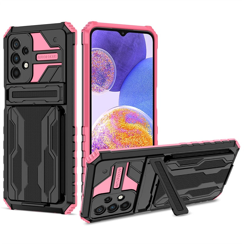 For Samsung A23 5G Case Shockproof Armor Card Slot Phone Case For Samsung Galaxy a23 4G a 23 23a SM-A235F Kickstand Back Cover