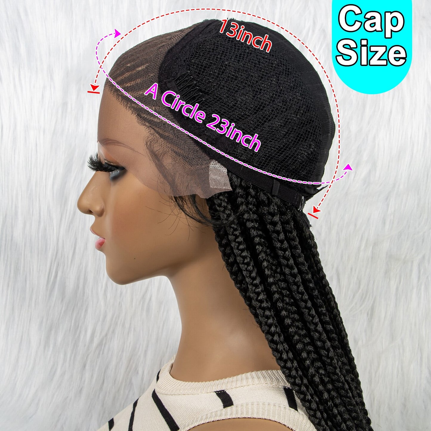 Synthetic Braided Wigs 13x4 Lace Front Braided Wigs for Black Women Synthetic Lace Front Wigs Braided Wigs With Baby Hair