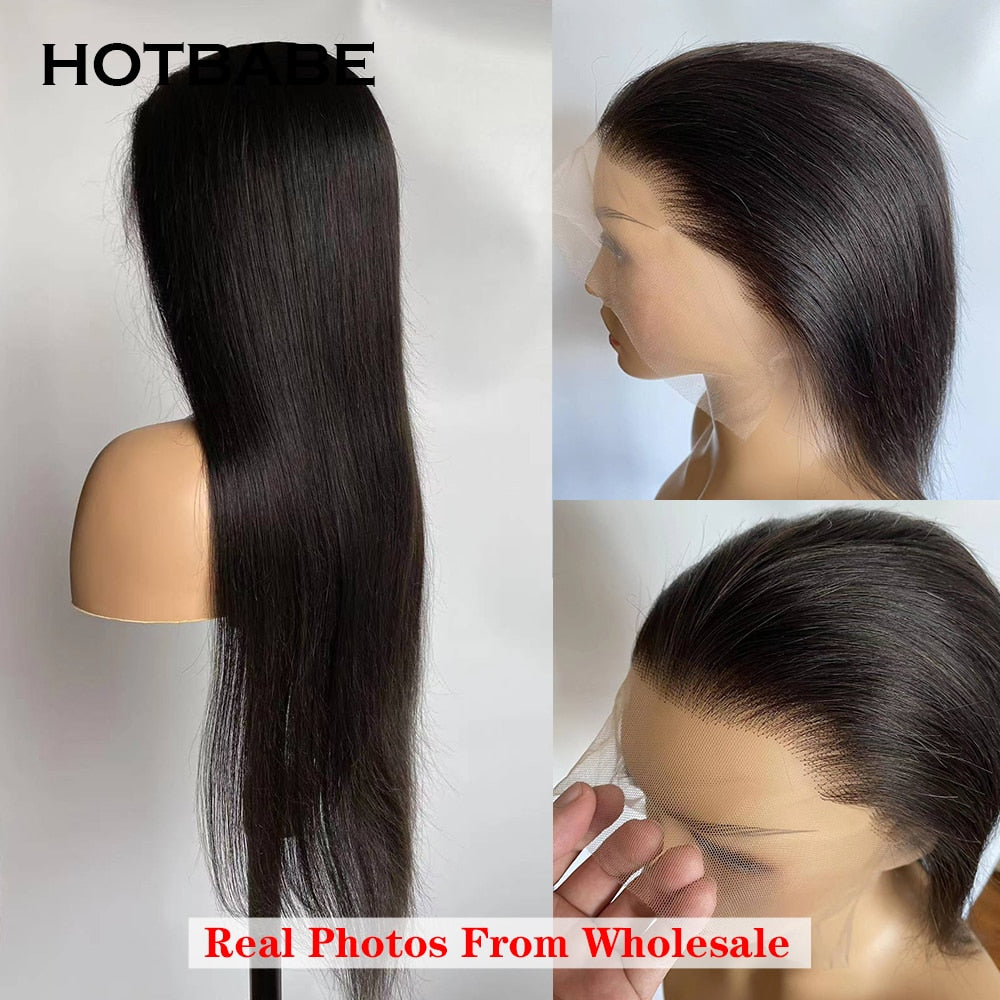 Glueless Full Lace Human Hair Wigs 13x4/13x6 HD Transparent Straight Lace Front Wig For Women 4x4 Lace Closure Wig Remy Hair