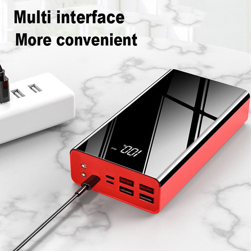 80000mAh Power Bank 4USB Fast Charging External Battery Charger Digital Display External Battery Flashlight For iPhone Xiaomi