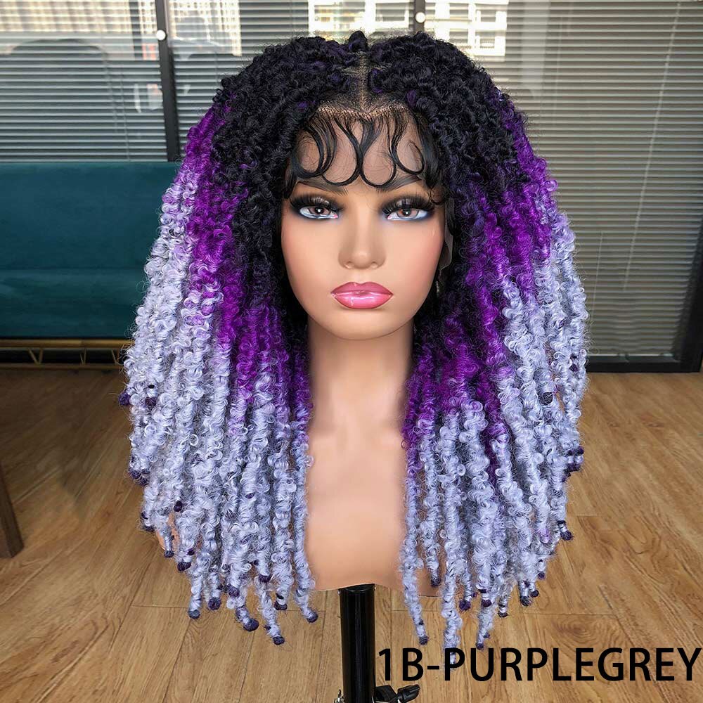 Butterfly Locs Crochet Hair Full Lace Wig With Baby Hair for Women Hand-braided Faux Locs Braids Messy Natural Hair Extension
