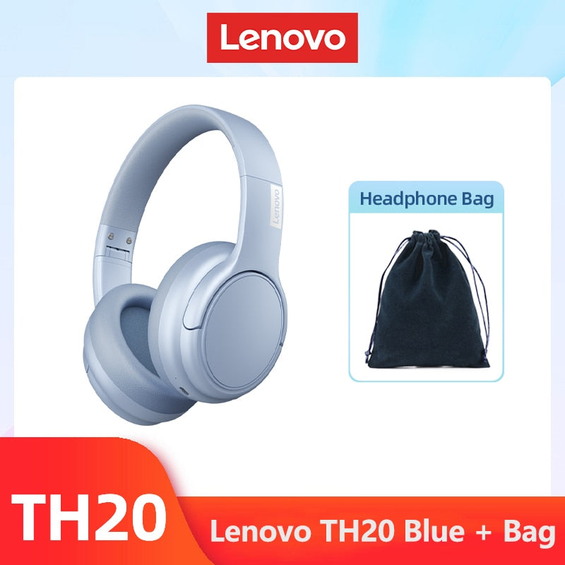Original Lenovo TH20 Gaming Headphones Dual Mode Headset Wireless Bluetooth 5.3 Foldable Sport Headphone Music Earphone 2023 New