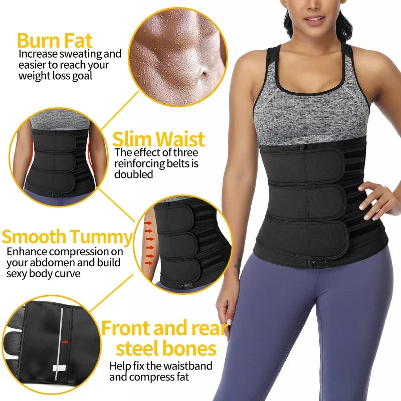 Neoprene Sweat Body Shaper Waist Trainer Belts Shapewear Girdle Tummy Control Slimming Fat Burning Postpartum Sheath Belt