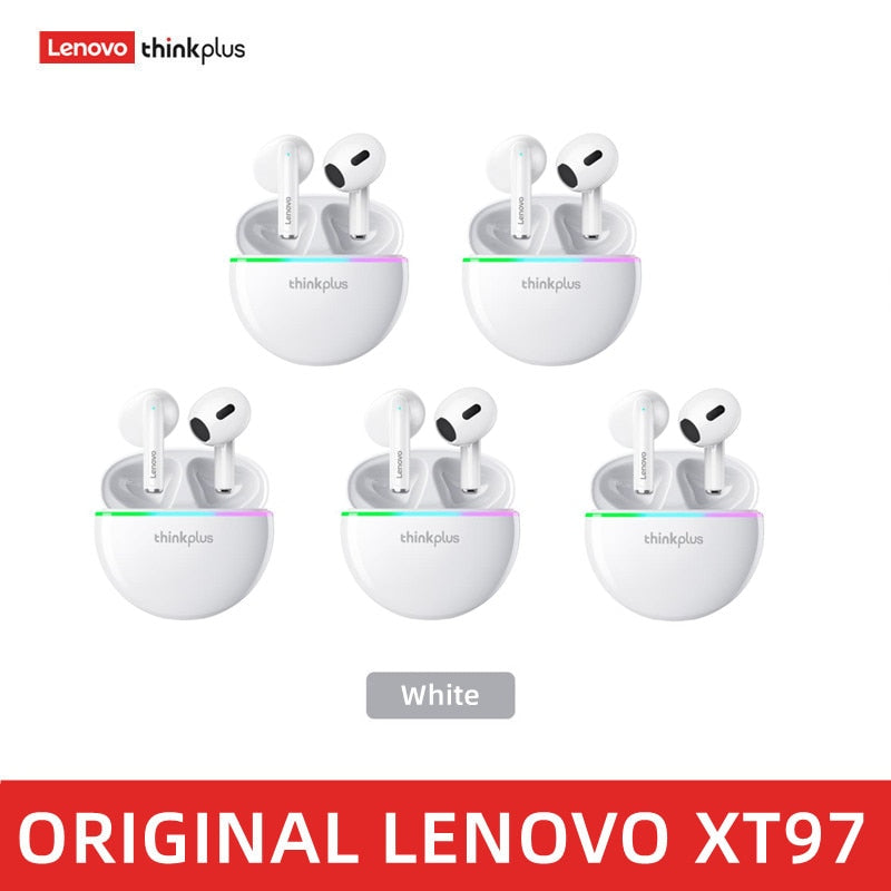 Original Lenovo XT97 TWS Earphones Wireless Bluetooth 5.2 Sport Noise Reduction Headphones Touch Control Colorful Light Earbuds