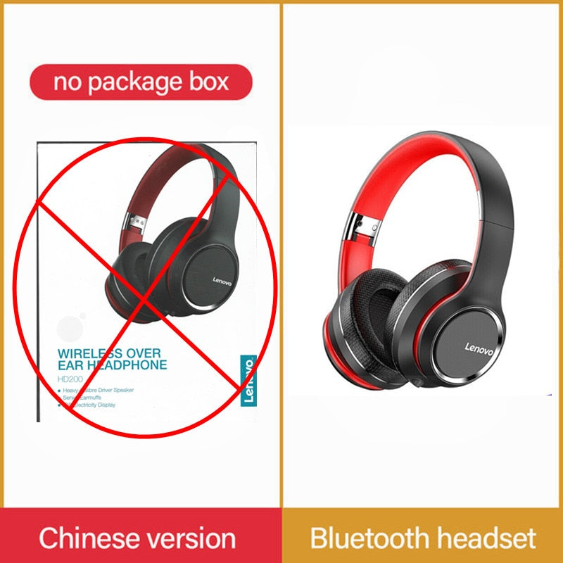 Lenovo HD200 Bluetooth Earphones Over-ear Foldable Computer Wireless Headphones Noise Cancellation HIFI Stereo Gaming Headset