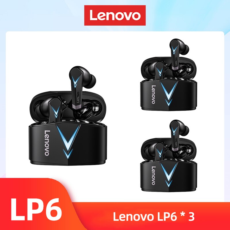 Original Lenovo LP6 5.0 Earphone Bluetooth Wireless Earbuds Low Latency Headphones HD Call Dual Mode Gaming Headset With Mic