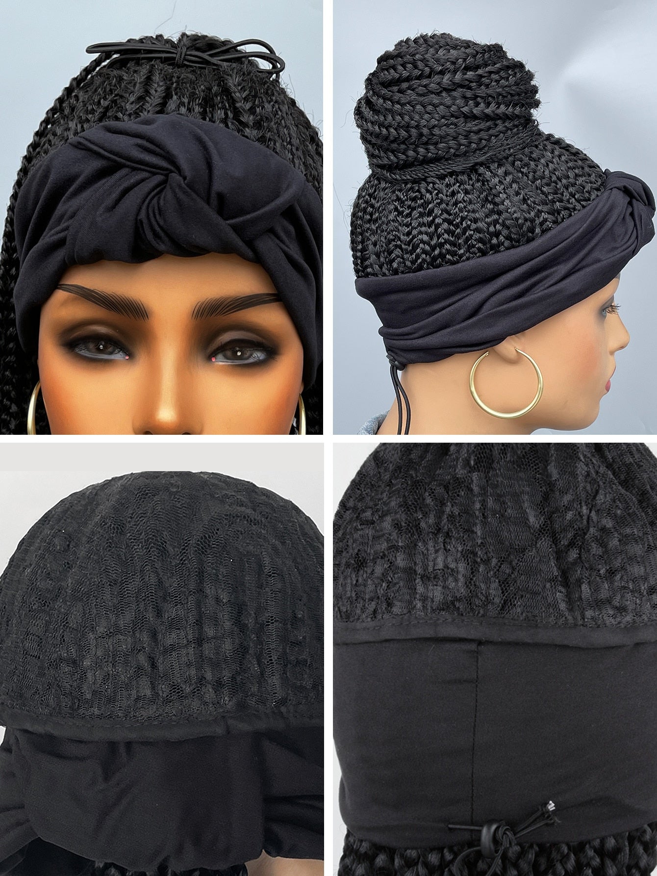 BCHR Headband Wigs for Black Women Synthetic Braided Wigs Twist Crochet Hair Cornrow Braid Wig Long Straight Headband Wig