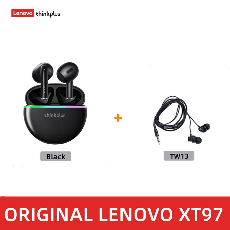 Original Lenovo XT97 TWS Earphones Wireless Bluetooth 5.2 Sport Noise Reduction Headphones Touch Control Colorful Light Earbuds