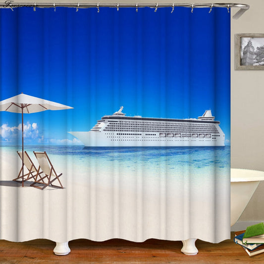Digital printing shower curtain