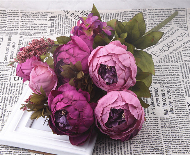 13 Core-spun Peony Decorative Flowers Artificial Flowers Artificial Flowers