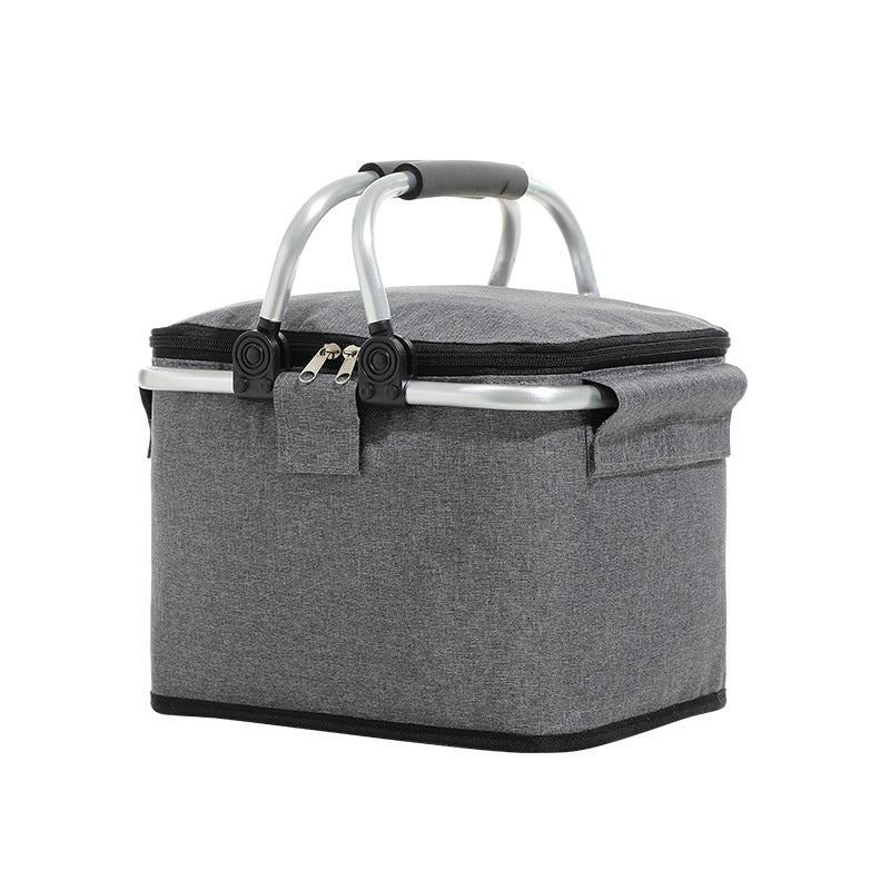 Folding Picnic Basket Cooler Bag Cooler Box Portable Ice Basket Household