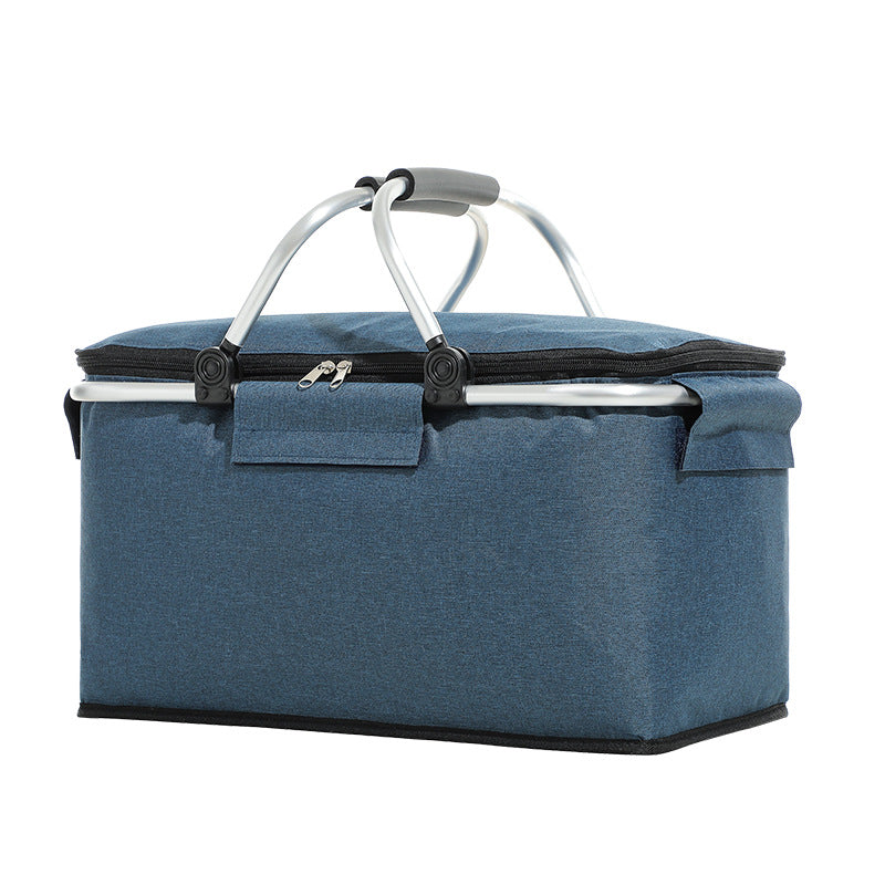Folding Picnic Basket Cooler Bag Cooler Box Portable Ice Basket Household