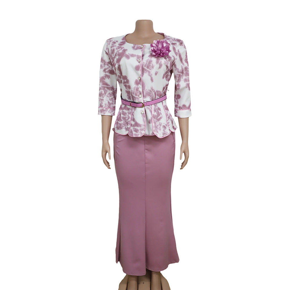 Two Piece Set for Women Dashiki Long Maxi Dress Skirt Sets