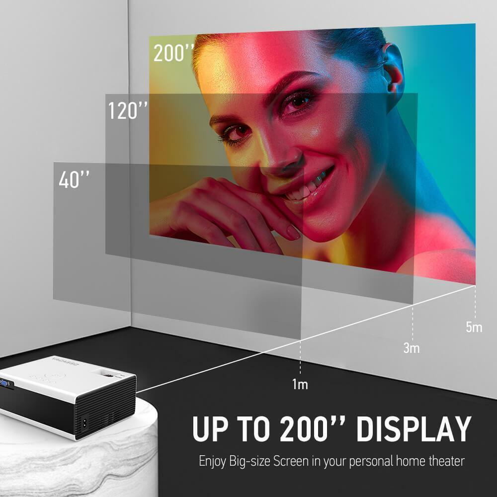 4000L 1080P HD LED Home Theater Projector Video Cinema HDMI USB VGA AV Projector