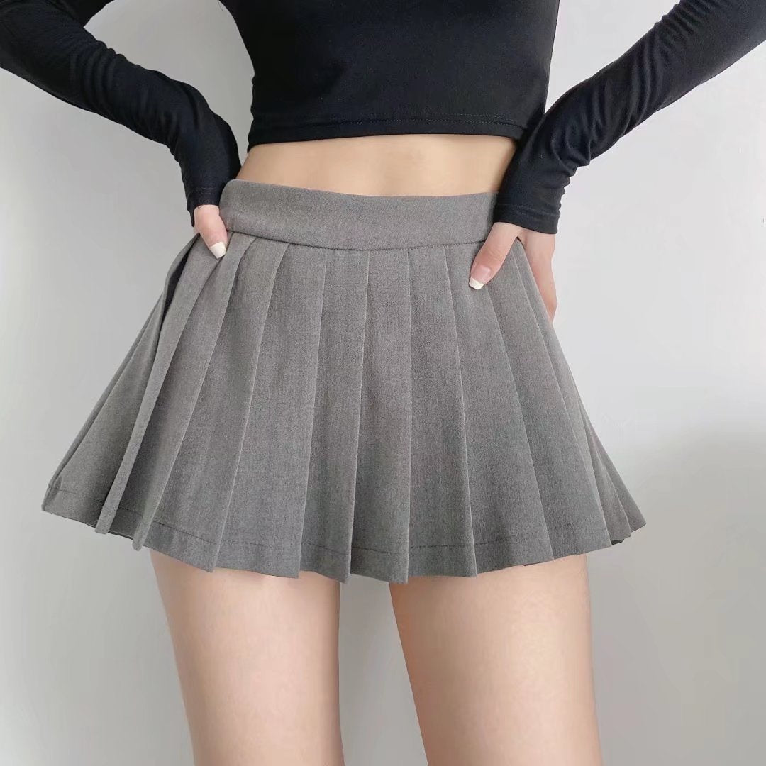 Women's High Waist A-line Pleated Skirt