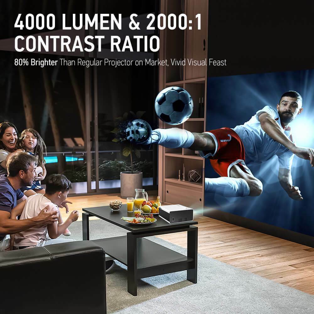 4000L 1080P HD LED Home Theater Projector Video Cinema HDMI USB VGA AV Projector