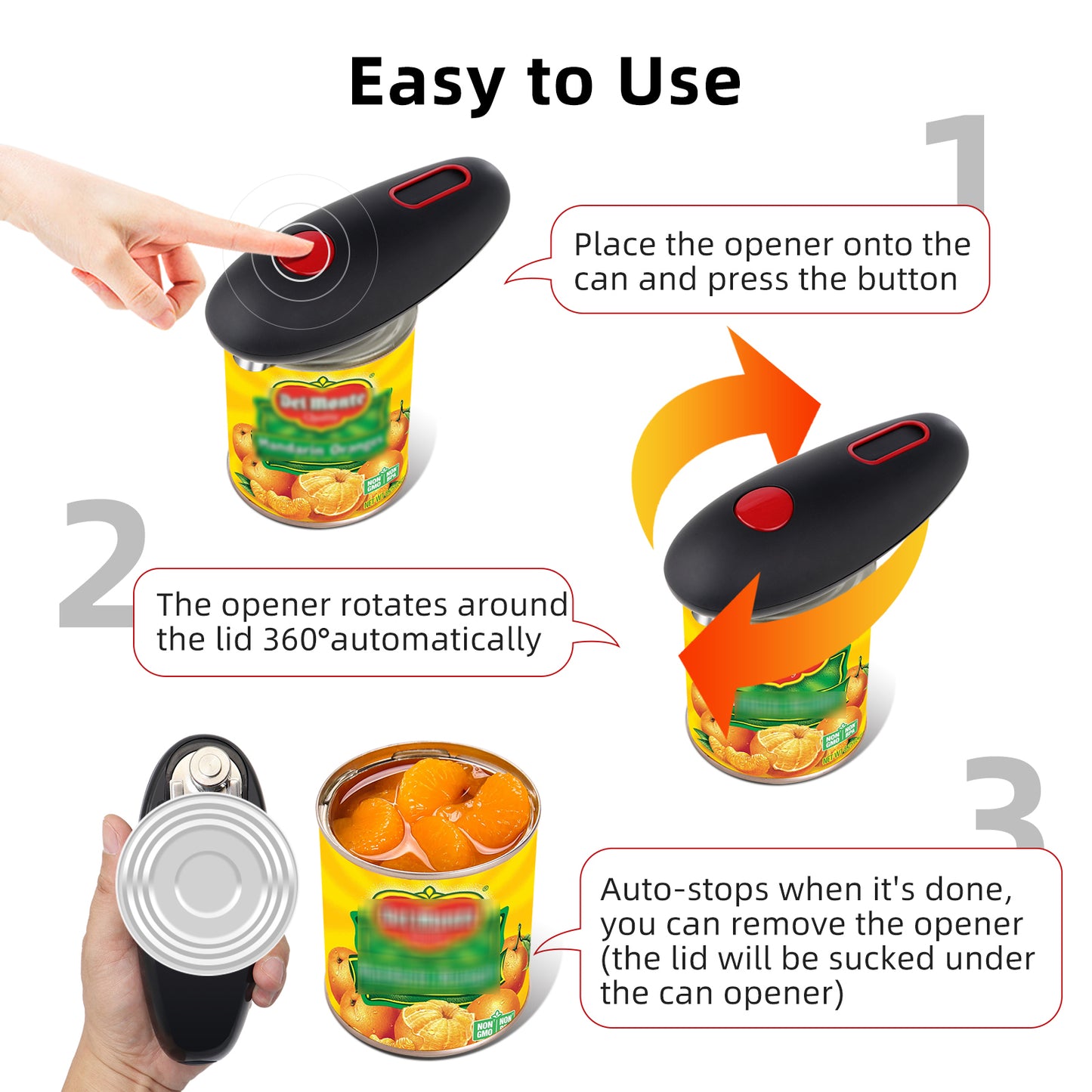 Electric Can Opener Automatic Bottle Opener Cordless One Tin Touch Edges Handheld Jar Openers Kitchen Bar Tool Gadgets