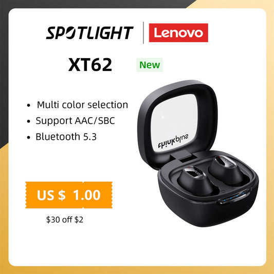 Original Lenovo XT62 Earphone Bluetooth 5.3 Wireless Earbuds Low Latency Headphones HiFi Sport Headset With Mic HD Call 2022 NEW
