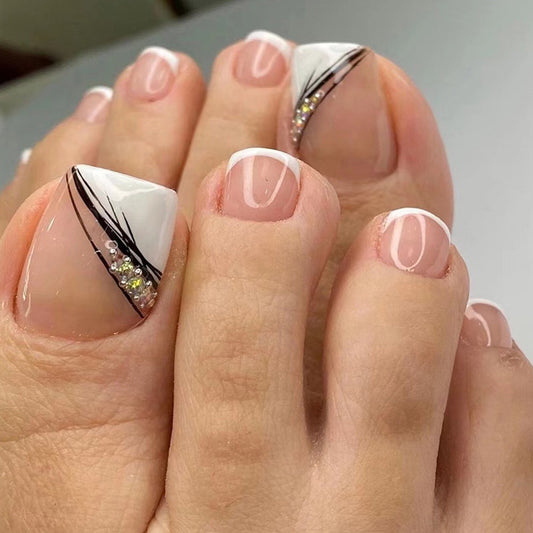 Press On Toenails 2022 Summer False Toenails For girls Cute Nail for Foot Artificial Nail tips Full Cover Nails feet False Nails