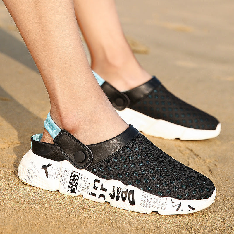 Summer Beach Shoes Men's Half Slippers Flip-flops Hole Shoes