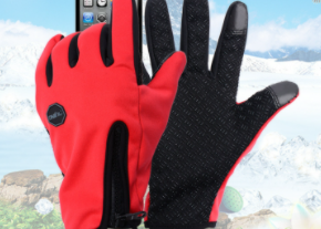 Full Finger Touch Screen Zipper Ski Gloves