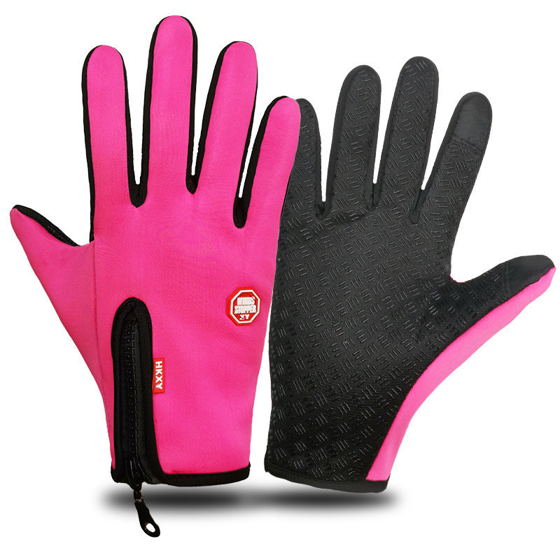 Full Finger Touch Screen Zipper Ski Gloves